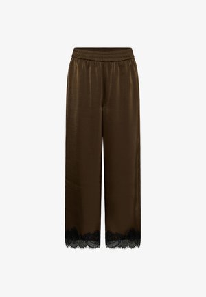 Kaffe, KATHILDE - Bukser - seal brown black lace