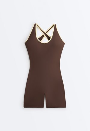 COMFORTLUX PIPING SHORT - Overal - mottled brown