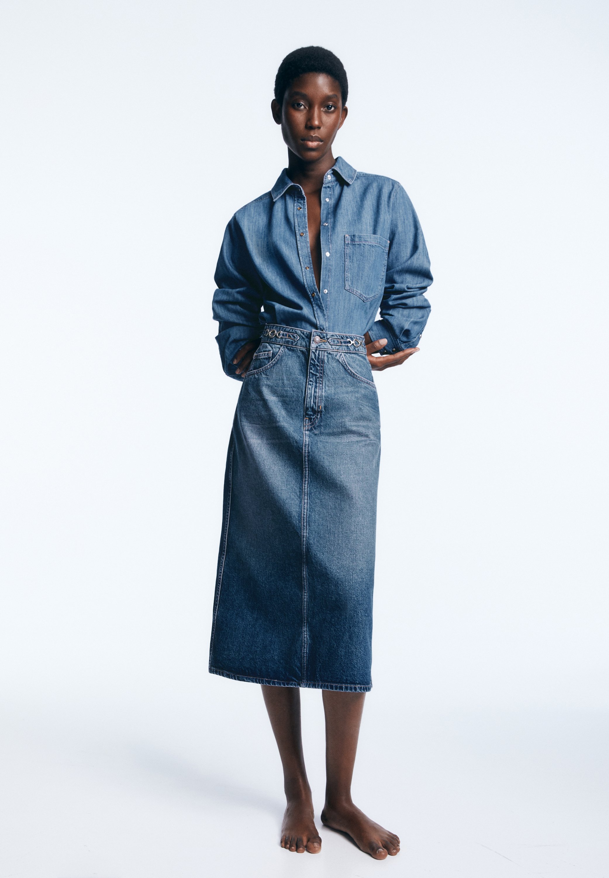 Massimo Dutti Gonna a campana - dark blue/blu scuro - Zalando.it