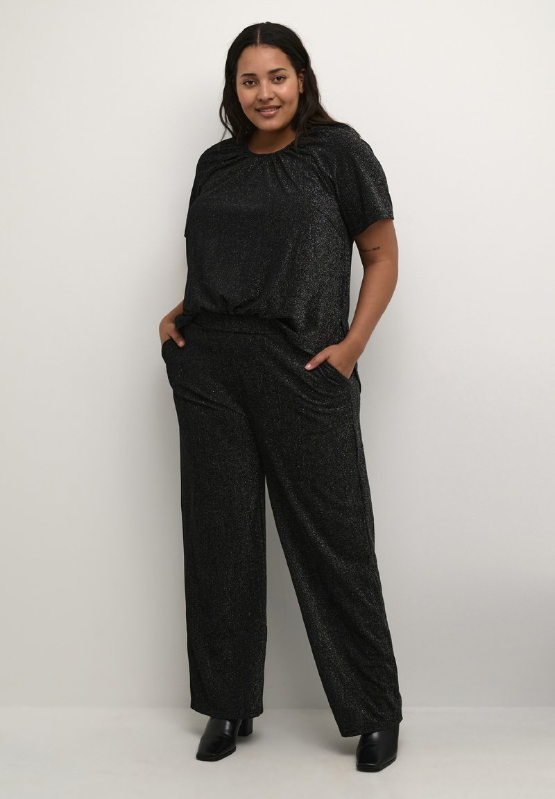 Kaffe Curve BIRGITTE Jumpsuit black glitter/zwart Zalando.nl