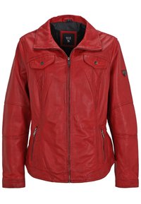 H.I.S MIT REVERSEKRAGEN - Leren jas - red