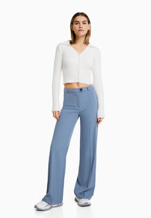 WIDE LEG TAILORED - Housut - blue/grey