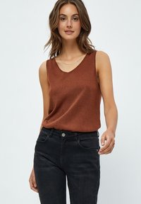 Minus - MICARLI KNIT TOP - Top - desert sand lurex Immagine in miniatura 1