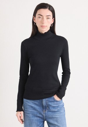Top s dlhým rukávom - black