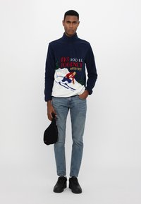 Polo Ralph Lauren LONG SLEEVE - Pulover iz flisa - navy multi
