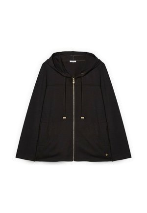 Fiorella Rubino, FELPA CON CAPPUCCIO E COULISSE - Zip-up sweatshirt - nero