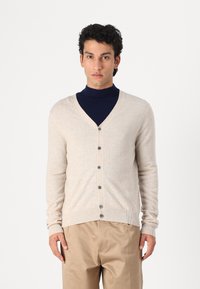 pure cashmere MEN V NECK CARDIGAN - Kardigan - oatmeal