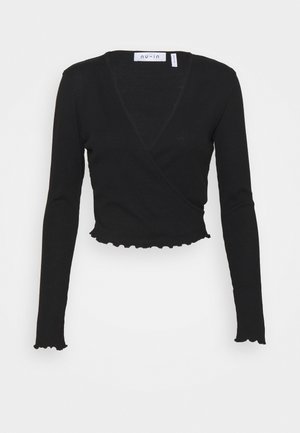FRONT WRAP LONG SLEEVE - Topper langermet - black