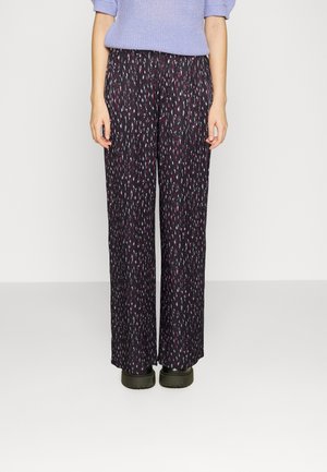 Scotch & Soda GIA MID RISE WIDE LEG PRINTED TROUSERS - Kelnės - black