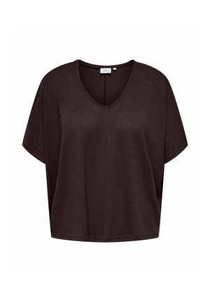 ONLY Carmakoma, TOP CARTAMMI TOP - T-shirt basic - black coffee