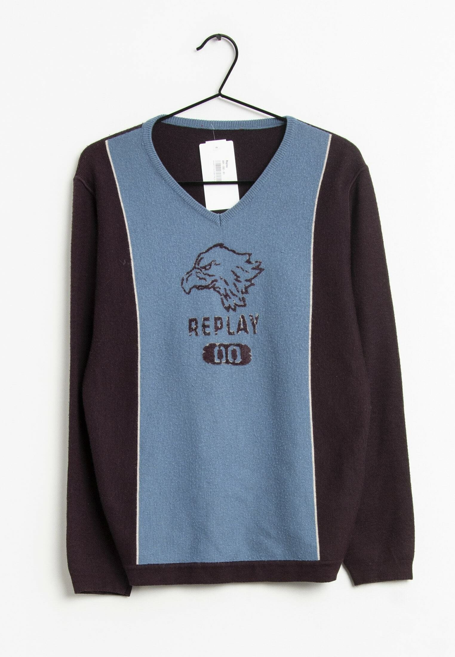 Replay Maglione - blue / brown/blu - Zalando.it
