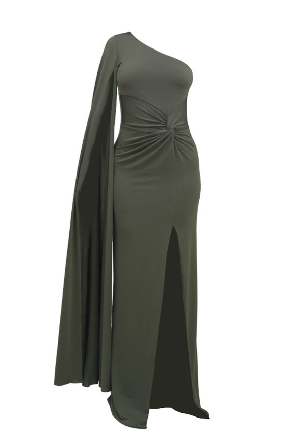 BRAX CAPE SLEEE - Jersey dress - dark khaki4