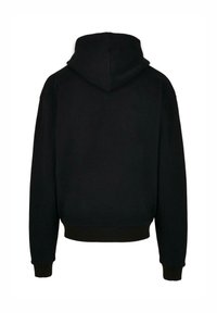 Schwarze, kurz geschnittene Kapuzenpullover mit Kordelzug, gerippten Bündchen und Saum. Glatte Stofftextur, minimalistisches Design ohne sichtbare Logos.