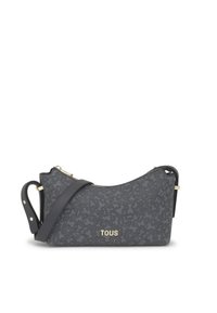 Borsa grigia con motivo testurizzato, hardware dorato e tracolla in pelle rimovibile. Chiusura con zip. Logo "TOUS" in oro sul fronte.
