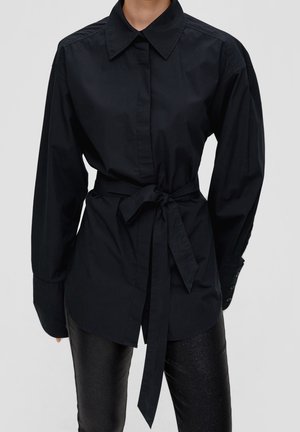 Button-down blouse - black