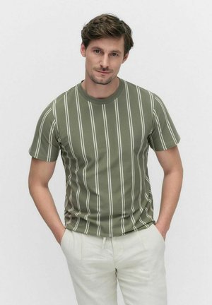 ADAM CASUAL - T-shirt print - green stripe