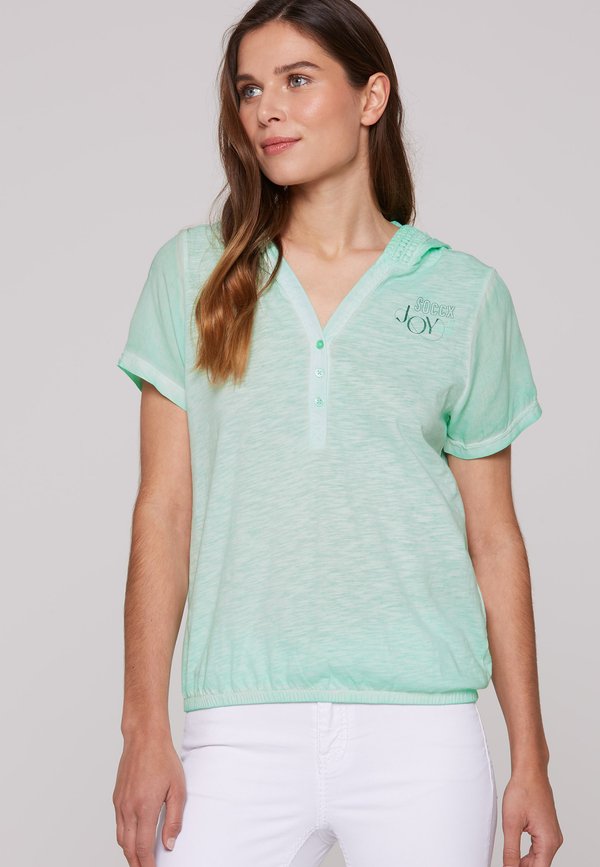 MIT RÜCKEN-ARTWORK - Kapuzenpullover - leafy mint