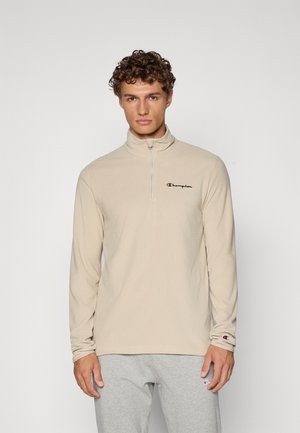 HALF ZIP TOP - Felpa in pile - beige