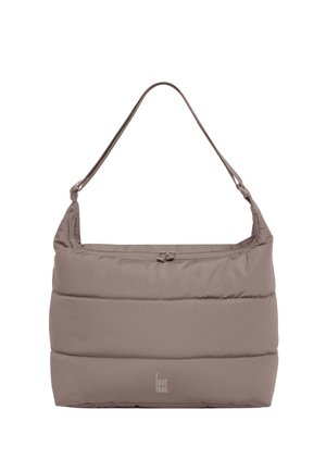 Taupena topattu olkalaukku, jossa vetoketjusuljenta ja "GOT BAG" -logo keskellä edessä.