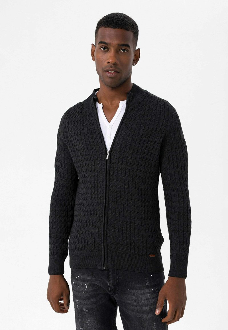 Jimmy Sanders SLIM FIT Strickjacke anthracite/anthrazit Zalando.at