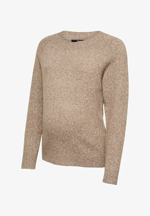 Vero Moda Maternity, VMMDOFFY L/S O-NECK BLOUSE GA - Striktrøje - cocoa brown