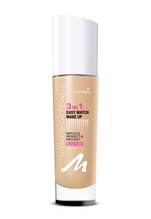 Manhattan Cosmetics, 3IN1 EASY MATCH MAKE UP - Foundation - 34 soft beige