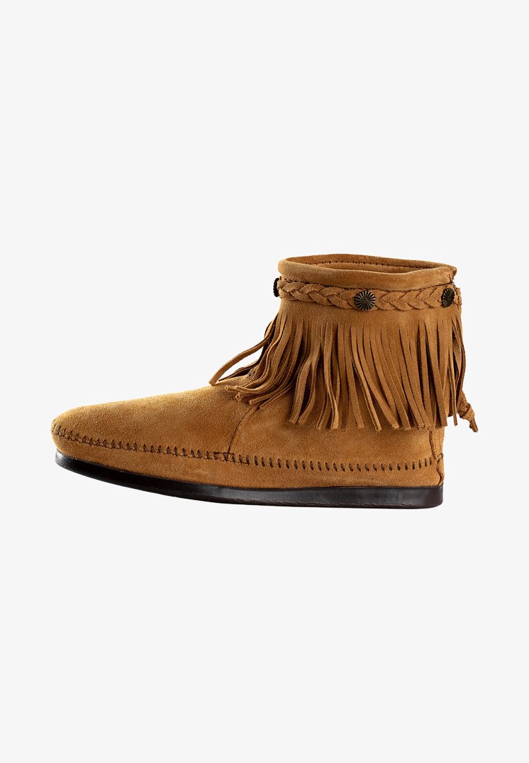 Minnetonka Hi Top Back Zip Ankle Boot Botki Tan Jasnobrazowy Zalando Pl