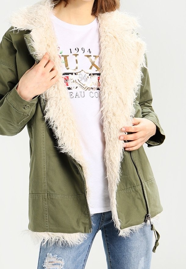 Topshop Mezisezónní bunda - khaki