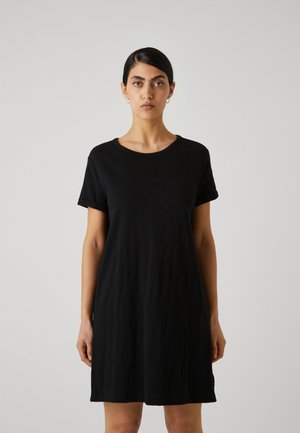 SOLID TEE DRESS - Vestito di maglina - true black