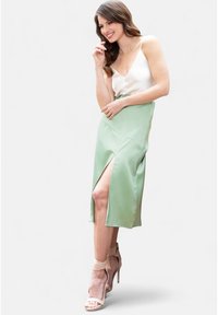 HotSquash MIDI WITH SIDE SPLIT - sukňa v tvare A - mint