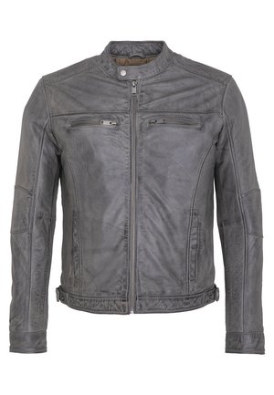 BRYTON - Leren jas - vintage grey