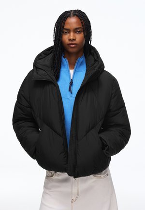 Bershka, HOODED - PUFFER JACKET - Veste d'hiver - black