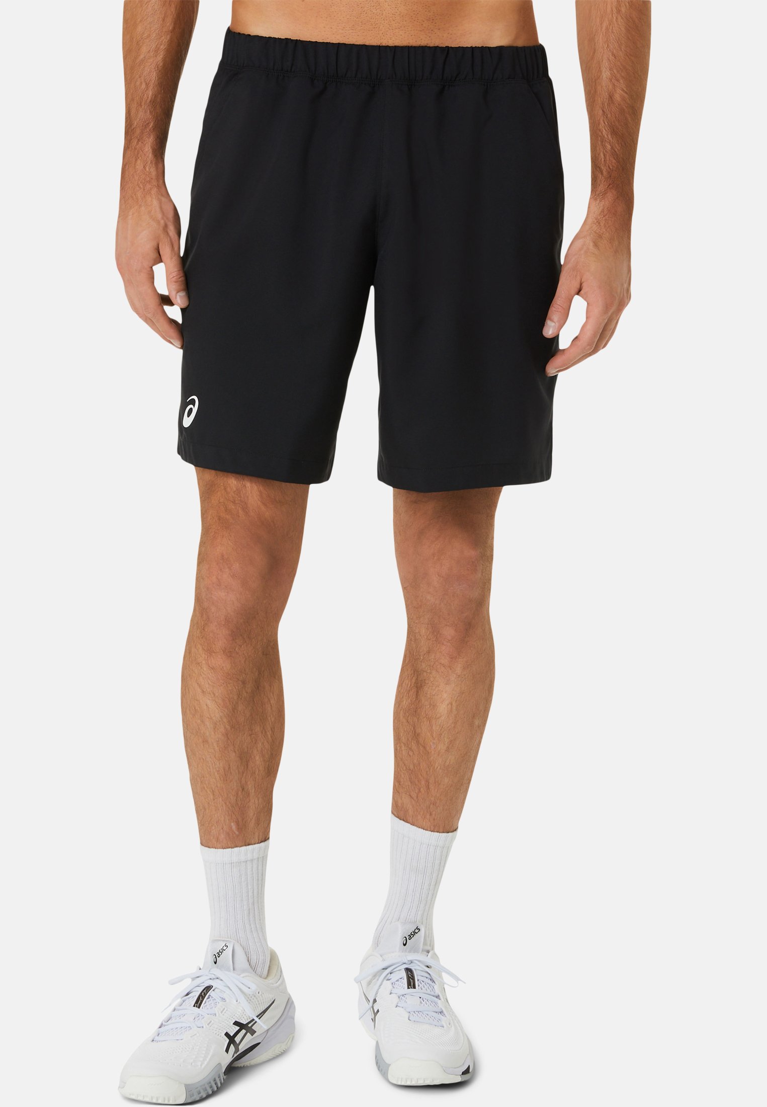 asics black shorts