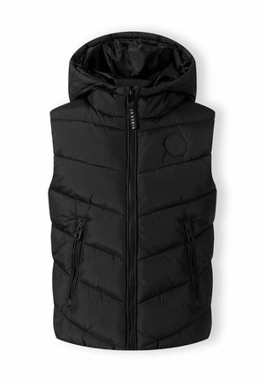 PADDED GILET WITH CHEST BADGE - Waistcoat - black