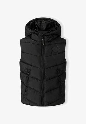 PADDED GILET WITH CHEST BADGE - Liemenė - black