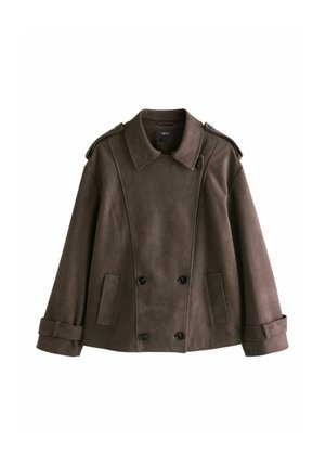 REGULAR FIT - CROPPED  - Kunstlederjacke - chocolate brown