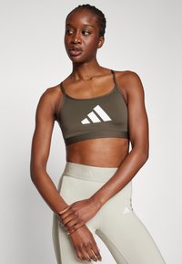 adidas Performance AEROREACT BIG GRAPHIC - Sports-BH-er med lett støtte - shadow olive