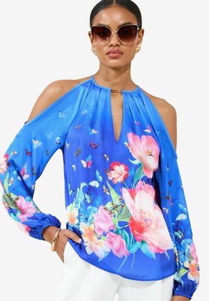 Lipsy REGULAR FIT-PRINTED COLD SHOULDER - Bluza - blue