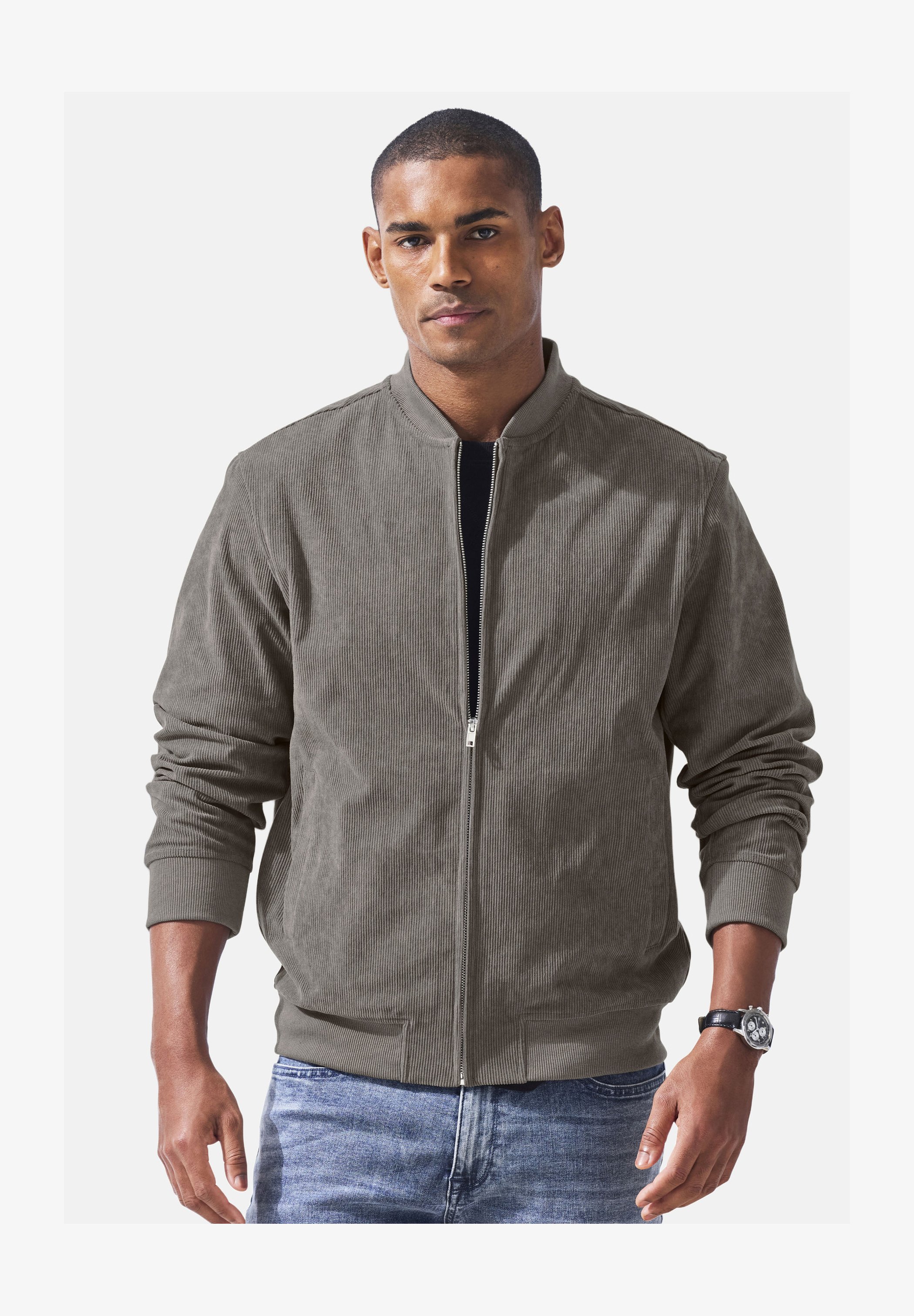 Giacca A Vento Bomber Leggera Uomo - Slim Fit, Grigio, Taglia Small - Con Tasca Interna, Ideale Per Mezza Stagione
