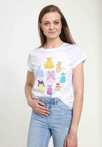Disney DISNEY PRINCESS TEXTBOOK DRESSES - T-shirts print - white