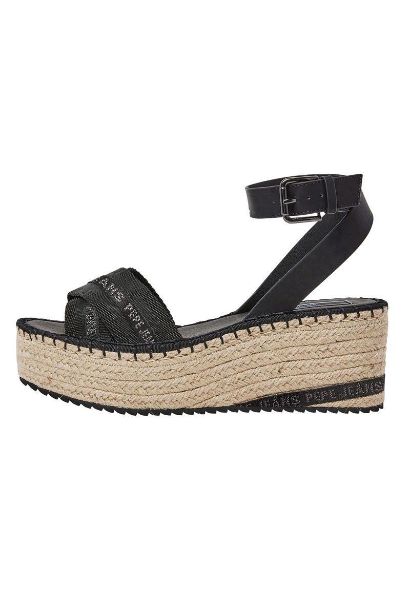 Pepe Jeans Sandalen met plateauzool zwart Pepe Jeans Sandalen met plateauzool zwart