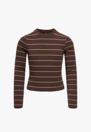 ONLY GIRLS, KOGLUPE L/S STRIPE TEE JRS - Jersey de punto - chicory coffee