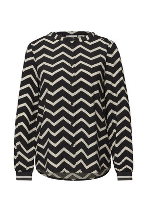 MIT ZICK-ZACK-MUSTER - Blouse - schwarz