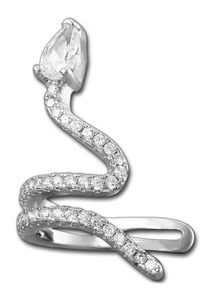SILBER SCHLANGE - Earrings - weiß