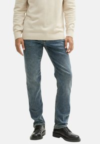 TOM TAILOR TTMARVIN Straight - Tiesaus kirpimo džinsai - mid stone green cast denim