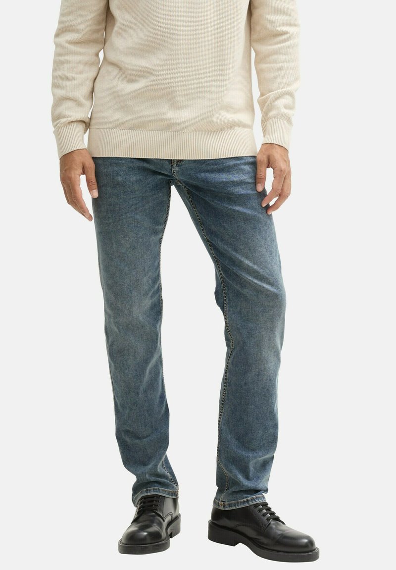 TOM TAILOR TTMARVIN Straight - Vaqueros rectos - mid stone green cast denim