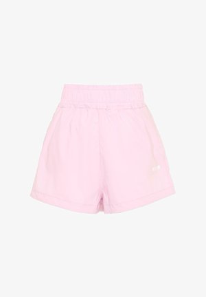 Jasnoróżowe szorty z elastycznym paskiem, o luźnym kroju i dyskretnych bocznych kieszeniach, zaprojektowane do codziennego noszenia.