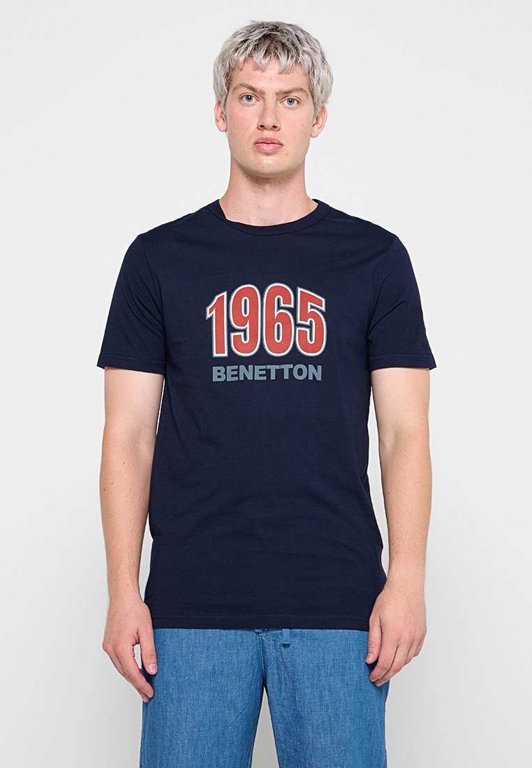 United Colors of Benetton T-shirt print donkerblauw United Colors of Benetton T-shirt print donkerblauw