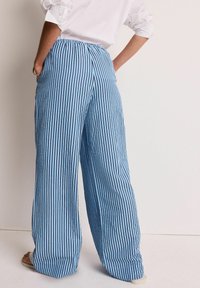 Next TEXTURED STRIPE WIDE LEG - Hlače - blue