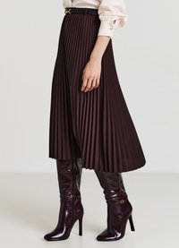 Calliope CON CINTURA - Faltenrock - marrone scuro